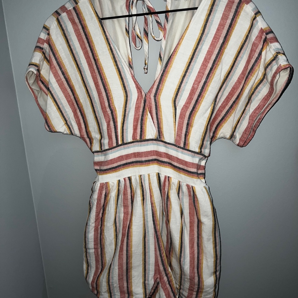 American Eagle Striped Short Romper